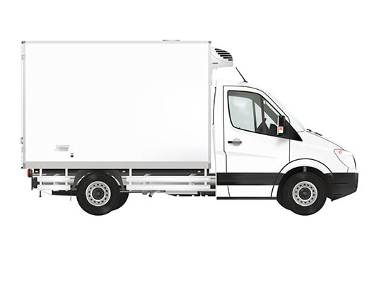 46369632 - refrigerated truck on the white background